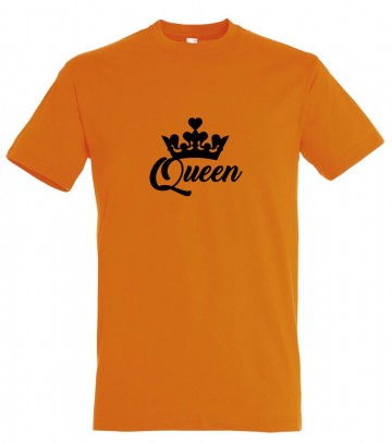 Oranje t shirt queen zwart