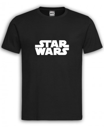 T shirt zwart star wars wit