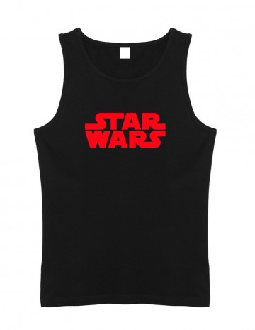 Zwarttanktop star wars rood