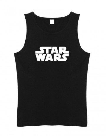 Zwarttanktop star wars wit